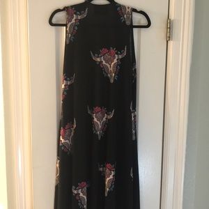 Cow head floral western cardigan vest sweater